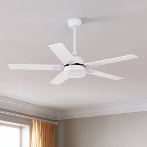 White 1320mm With 3 Colors LED Light 5 Blades Ceiling Fan AC Motor