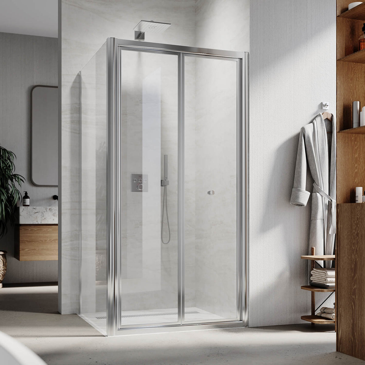 Space-Saving Folding Shower Screen Enclosure