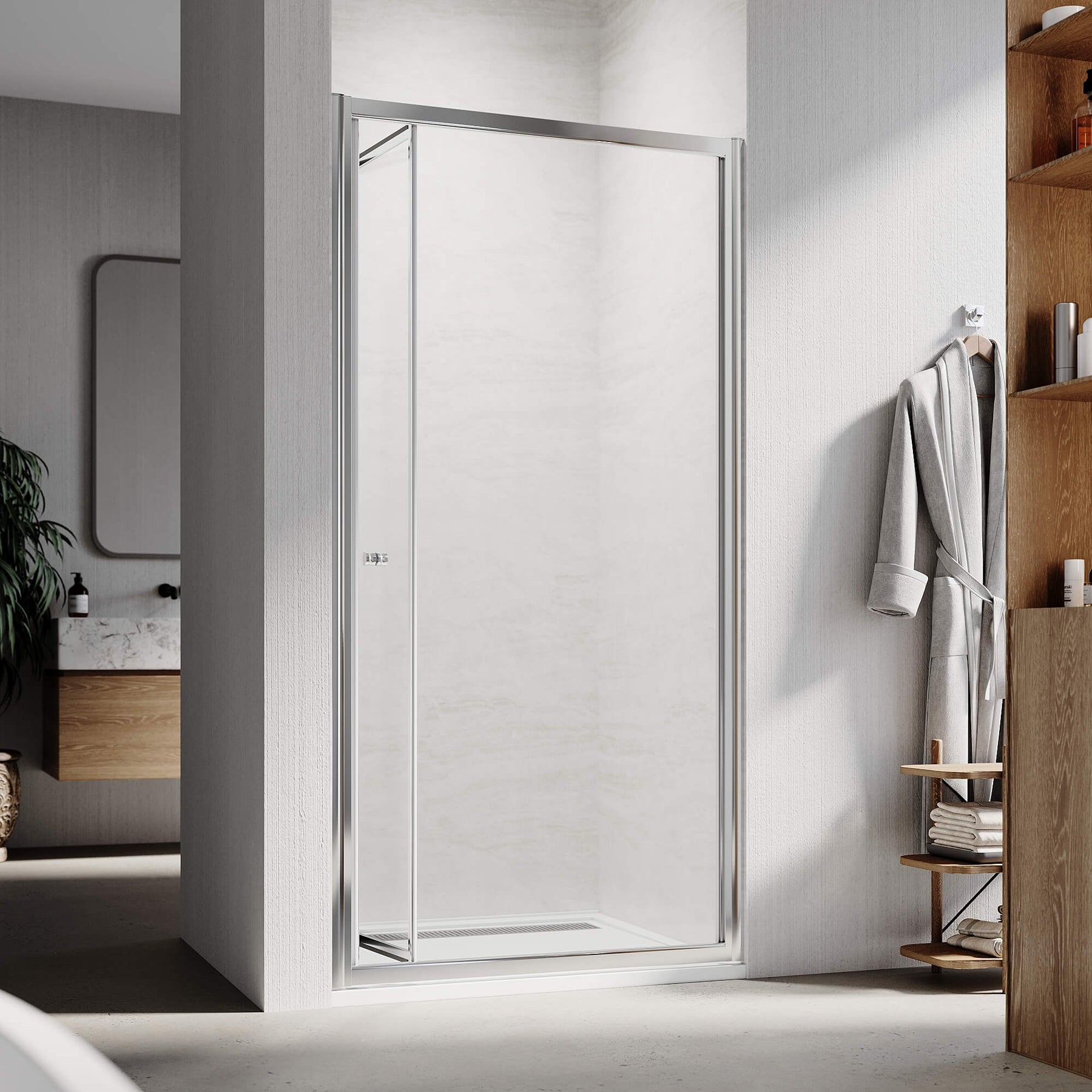 800/860/900/1000mm Framed Bifold Shower Door Wall to Wall Adjustable Fits