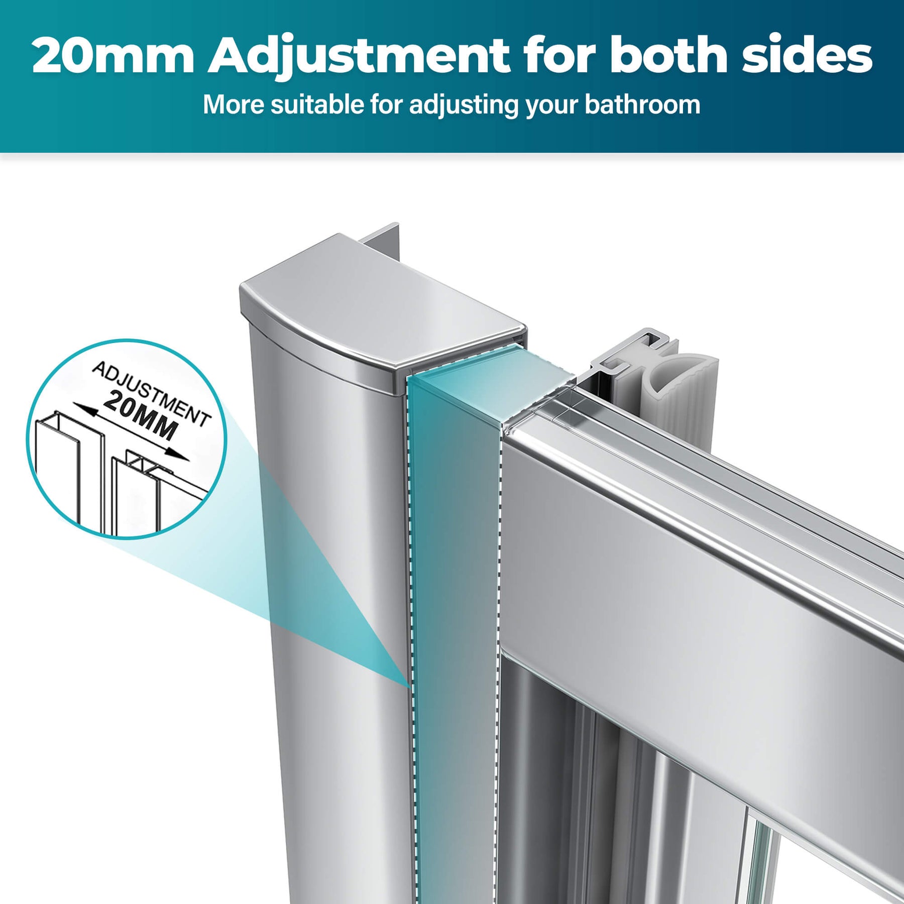 800/860/900/1000mm Framed Bifold Shower Door Wall to Wall Adjustable Fits