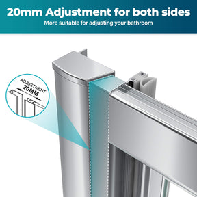 800/860/900/1000mm Framed Bifold Shower Door Wall to Wall Adjustable Fits