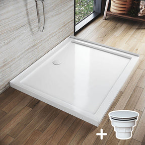 Rectangular Durable Solid Acrylic Fiberglass Shower Base White - Elegant Showers AU