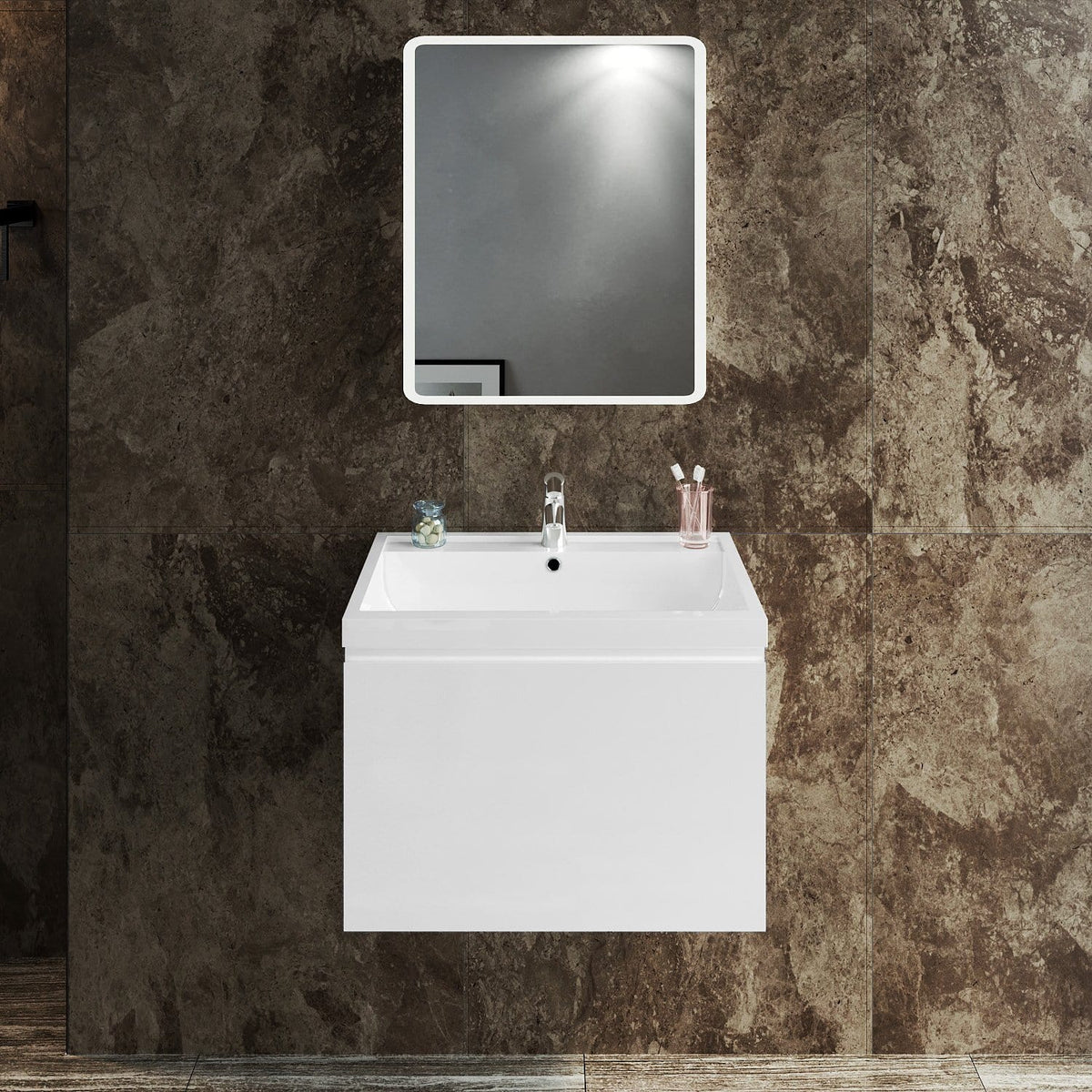 contemporary floating vanities with storage