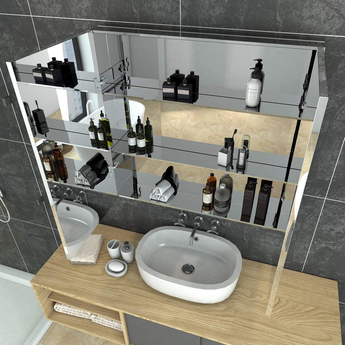 extra tall mirror bathroom cabinets free shipping