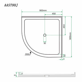 ELEGANT SHOWERS Durable Acrylic Fiberglass Curved Shower Base - Elegantshowers