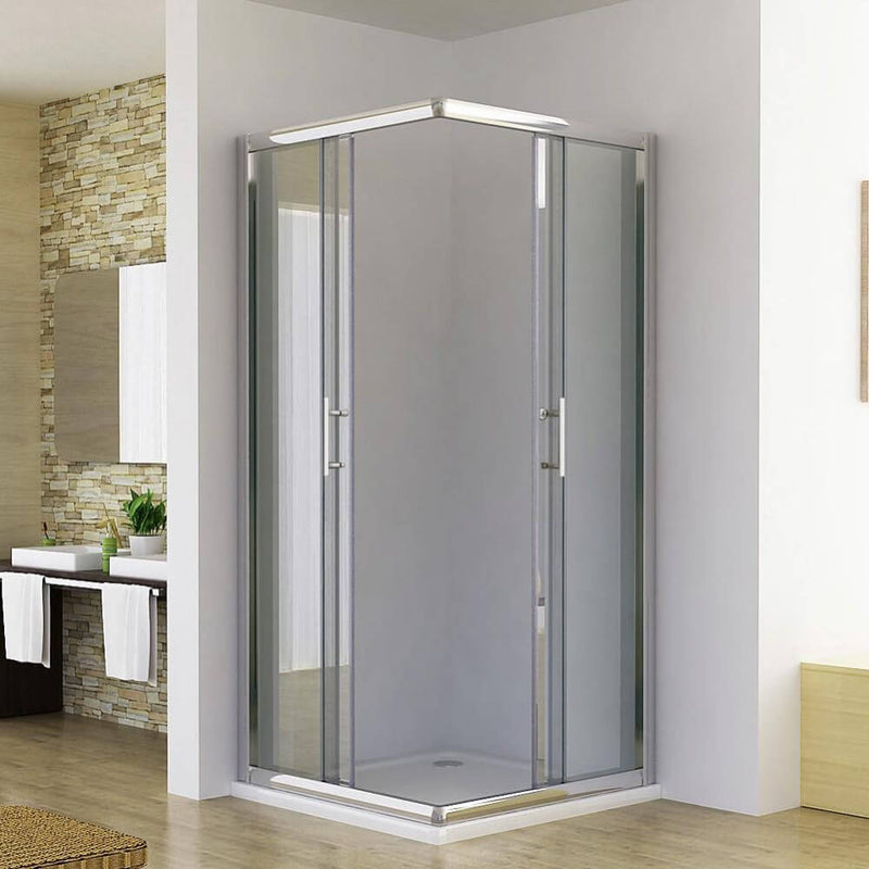 Corner Opening Framed 2 Sliding Door Shower Screen - Elegant Showers